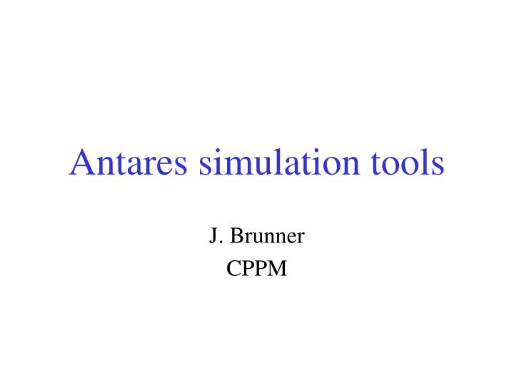 antares simulation tools