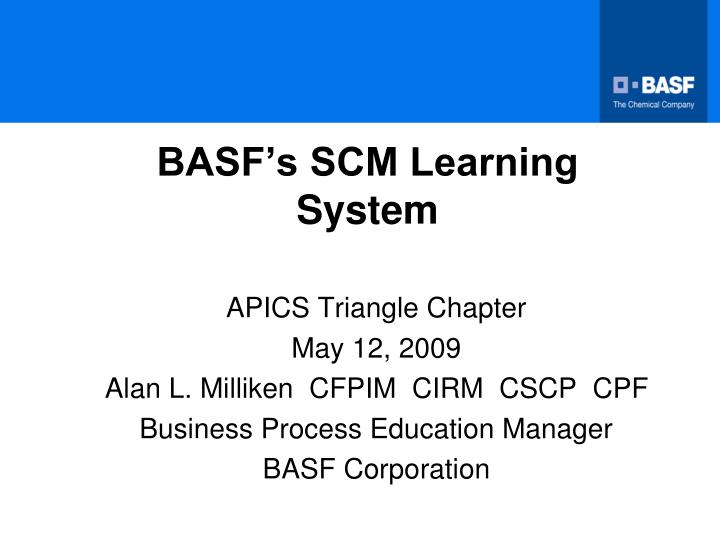 basf s scm learning system