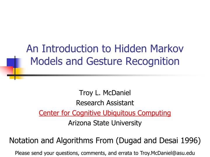 an introduction to hidden markov models and gesture recognition