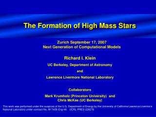 The Formation of High Mass Stars