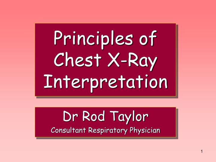 principles of chest x ray interpretation