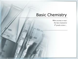 basic chemistry