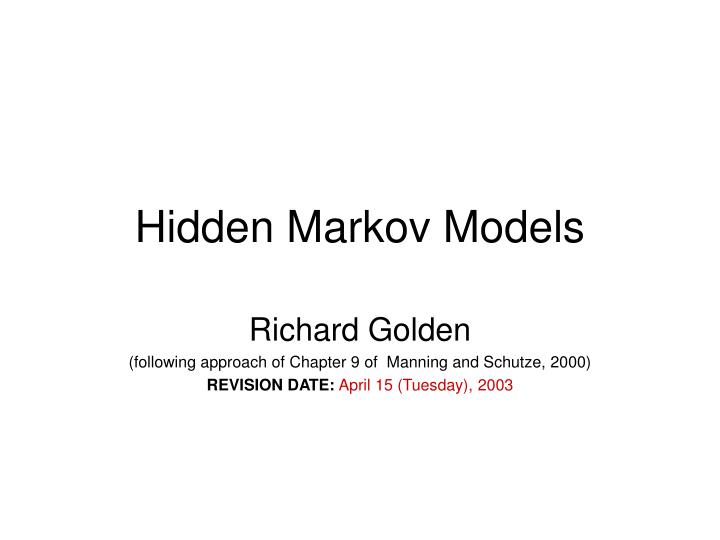 hidden markov models