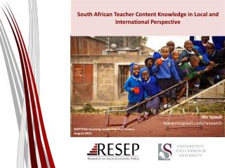 South African Teacher Content Knowledge in Local and International Perspective