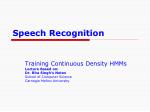 Speech Recognition Training with Density HMMs - slide 1