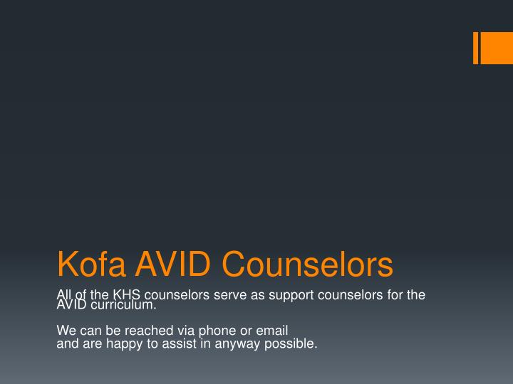 kofa avid counselors