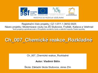 ch 007 chemick reakce rozkladn