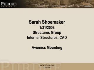 Sarah Shoemaker 1/31/2008 Structures Group Internal Structures, CAD