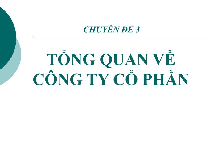 t ng quan v c ng ty c ph n