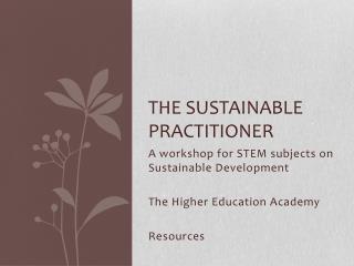 The Sustainable practitioner