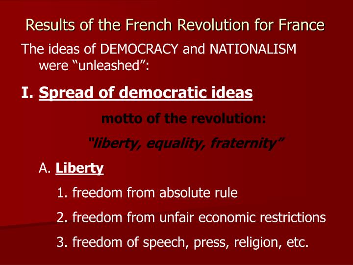 results of the french revolution for france
