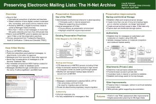 Preserving Electronic Mailing Lists: The H-Net Archive