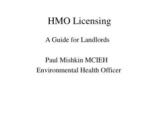 HMO Licensing