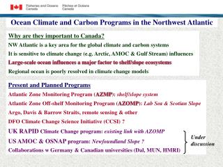Ocean Climate and Carbon Programs in the Northwest Atlantic