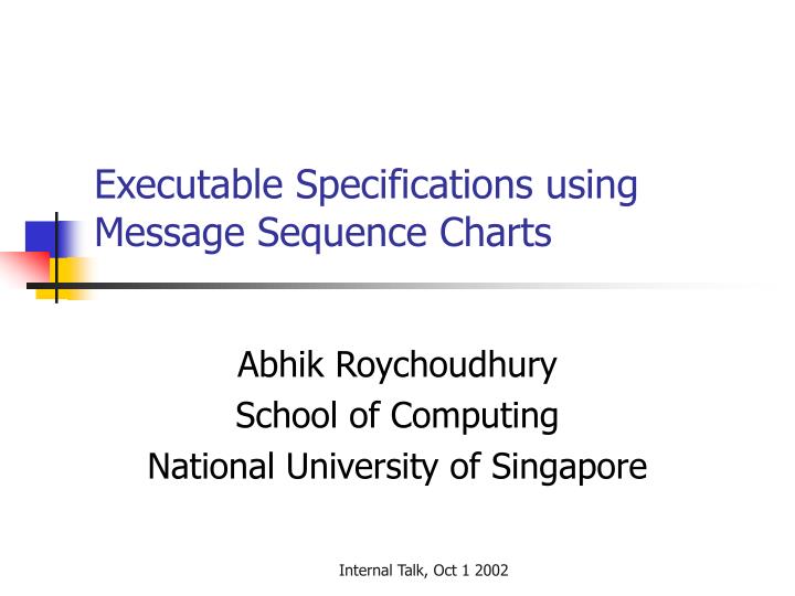 executable specifications using message sequence charts