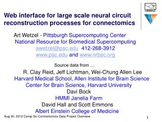 Web interface for large scale neural circuit reconstruction processes for connectomics