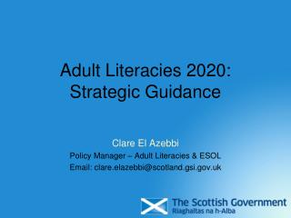 Adult Literacies 2020: Strategic Guidance