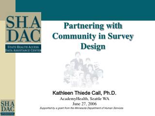 Partnering with Community in Survey Design