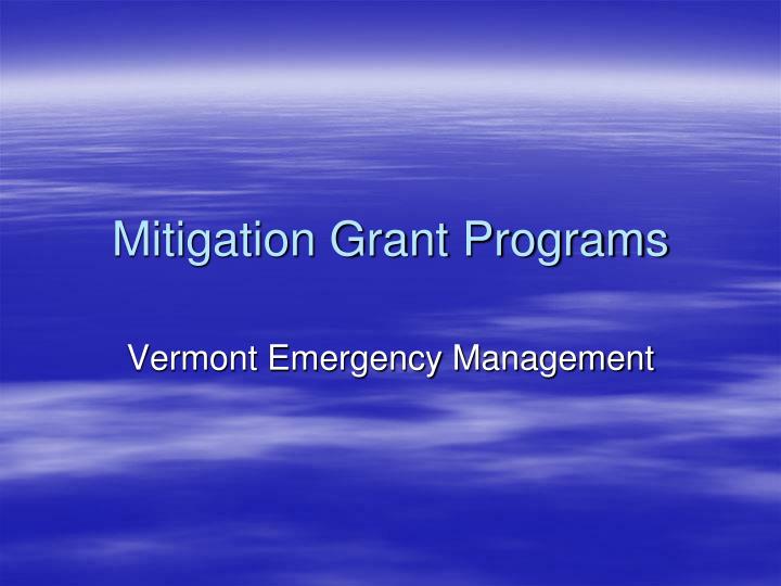 mitigation grant programs