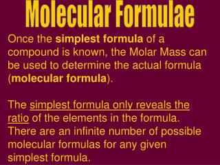 Molecular Formulae