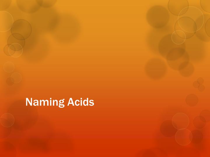 naming acids