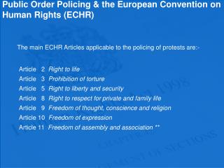 Public Order Policing &amp; the European Convention on Human Rights (ECHR)