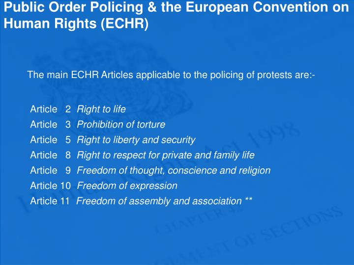 public order policing the european convention on human rights echr