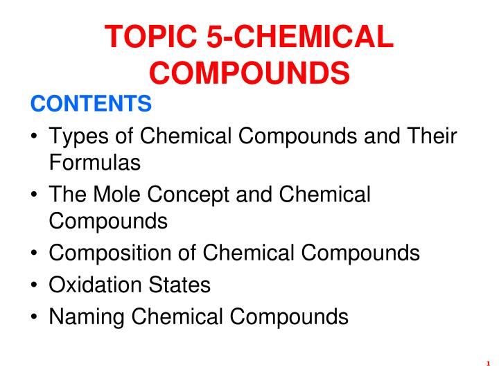 topic 5 chemical compounds