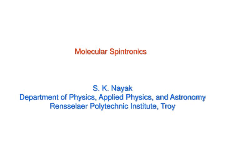 molecular spintronics