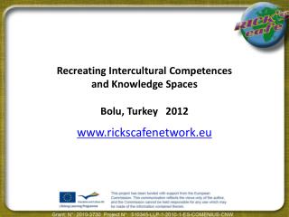 Recreating Intercultural Competences and Knowledge Spaces Bolu, Turkey 2012
