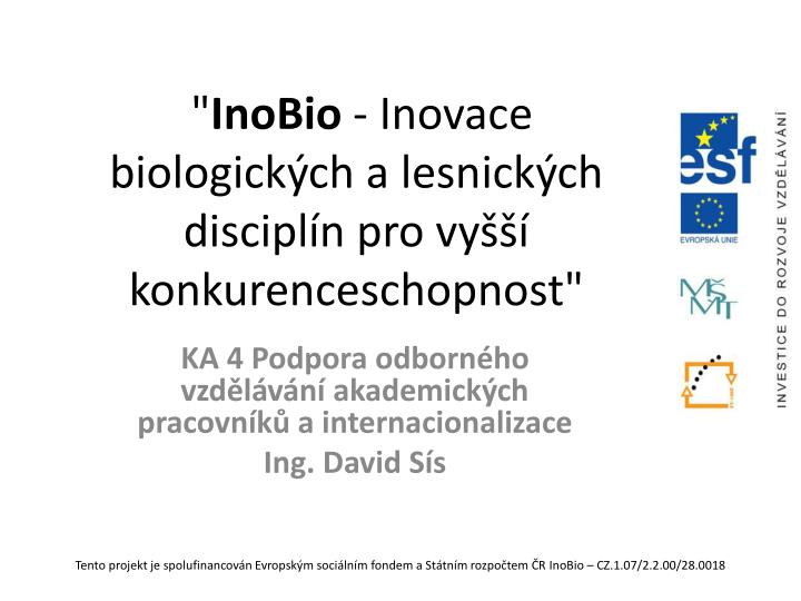 inobio inovace biologick ch a lesnick ch discipl n pro vy konkurenceschopnost