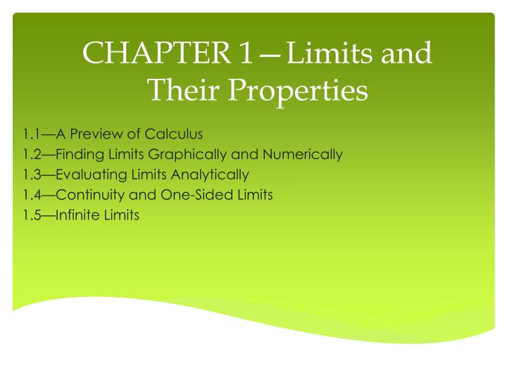 chapter 1 limits and their properties