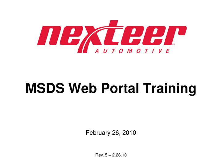 msds web portal training