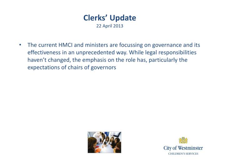 clerks update 22 april 2013