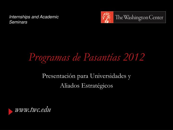 programas de pasant as 2012