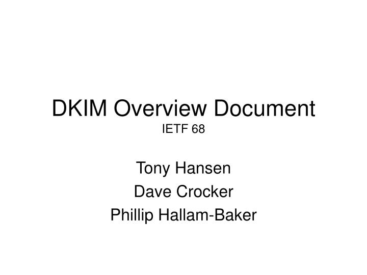 dkim overview document ietf 68
