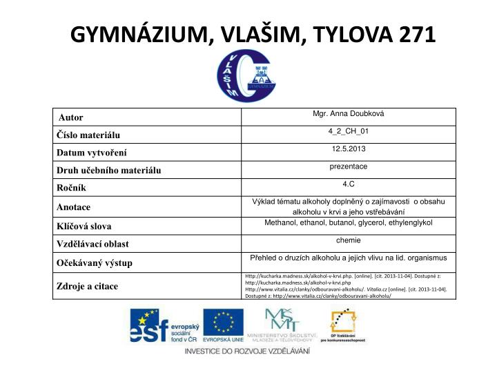 gymn zium vla im tylova 271