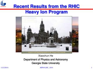 Recent Results from the RHIC Heavy Ion Program