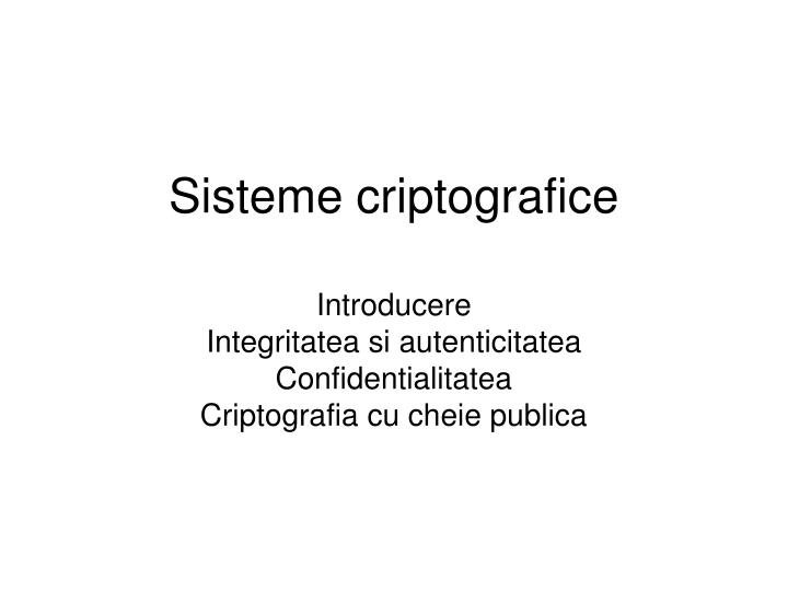sisteme criptografice