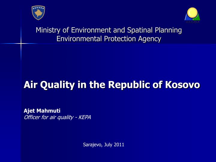 ministry of environment and spatinal planning environmental protection agency