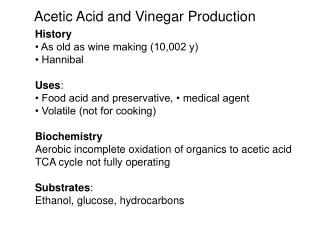 Acetic Acid and Vinegar Production