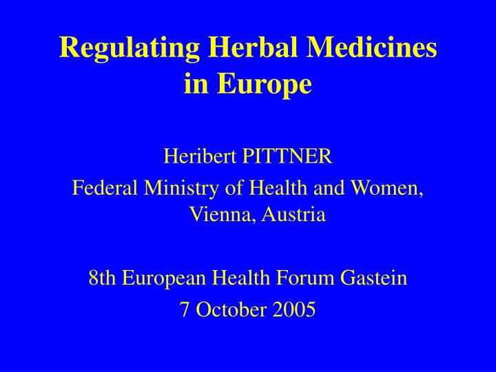 regulating herbal medicines in europe