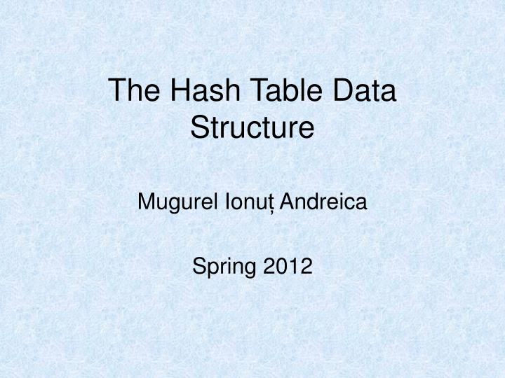 the hash table data structure