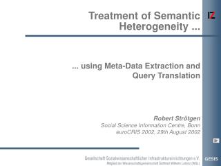 Treatment of Semantic Heterogeneity ...