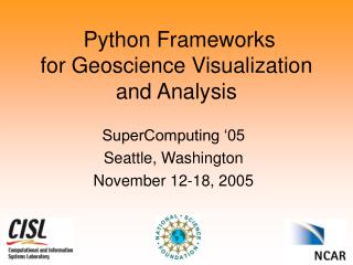 Python Frameworks for Geoscience Visualization and Analysis
