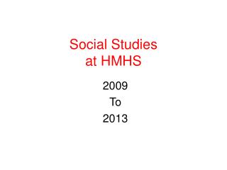 Social Studies at HMHS