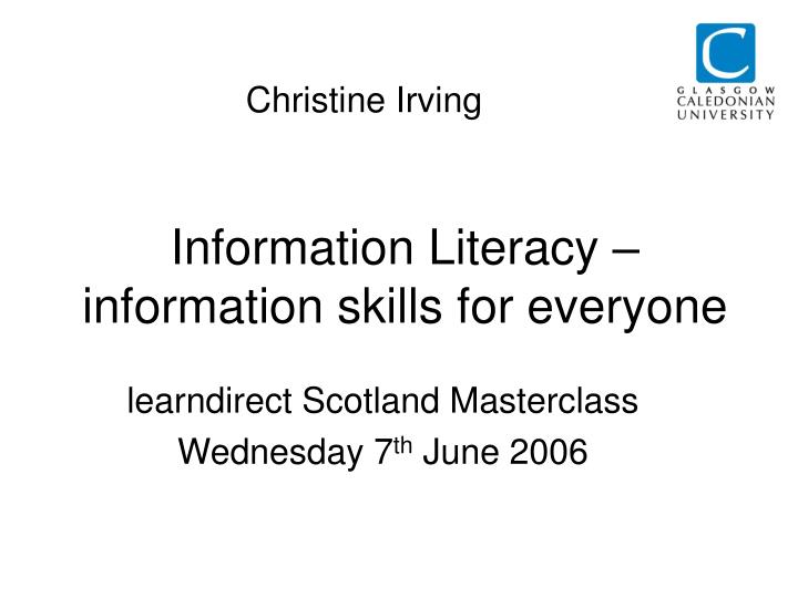 information literacy information skills for everyone