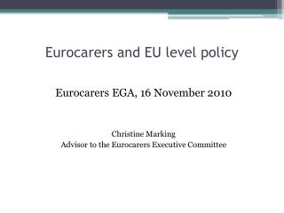 Eurocarers and EU level policy