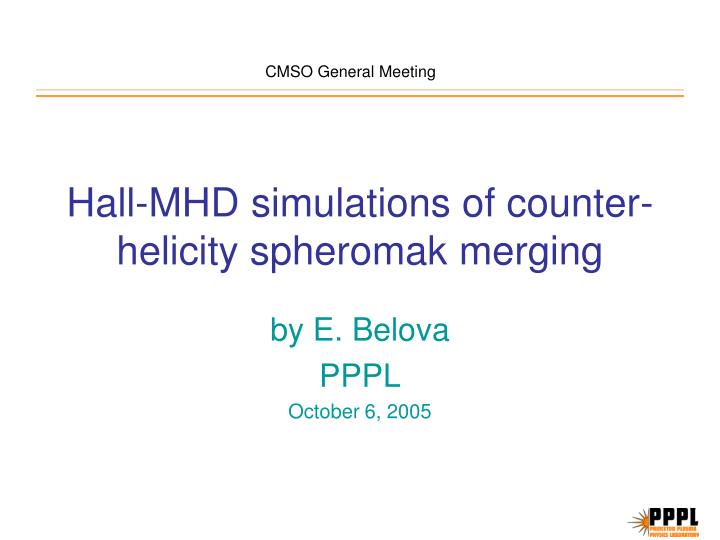 hall mhd simulations of counter helicity spheromak merging