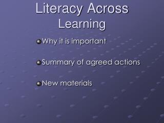 Literacy Across Learning